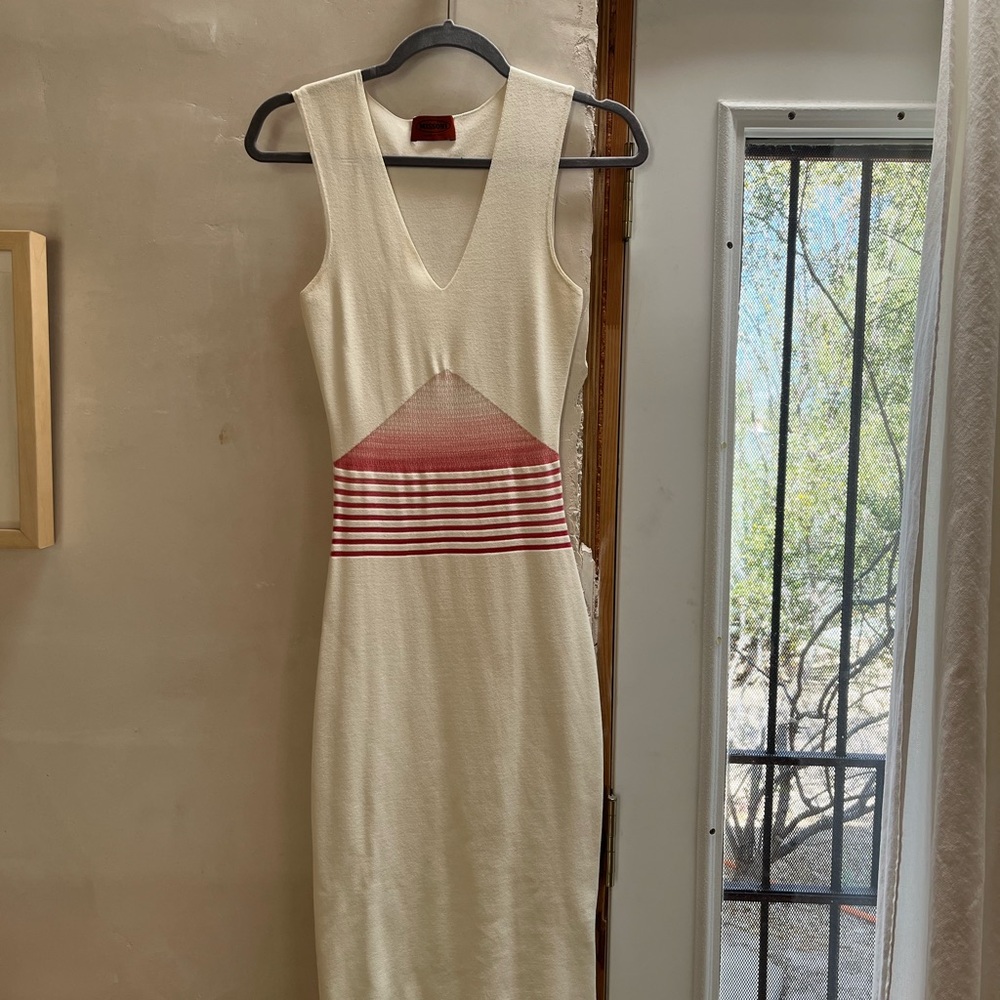 Missoni Off-white/Pink Knit midi Dress